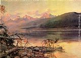 Deer at Lake McDonald by Charles Marion Russell